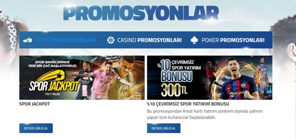 pokerklas bonusları